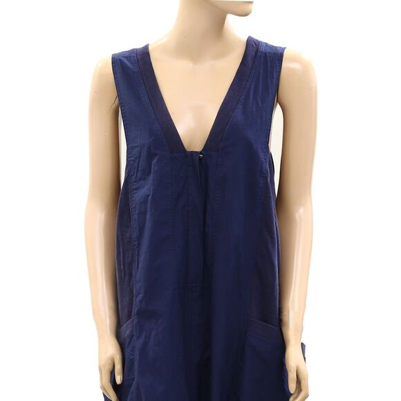 Daily Practice By Anthropologie Zip-Front Jumpsuit One-Piece Navy 3XPS 283892 - Picture 8 of 10